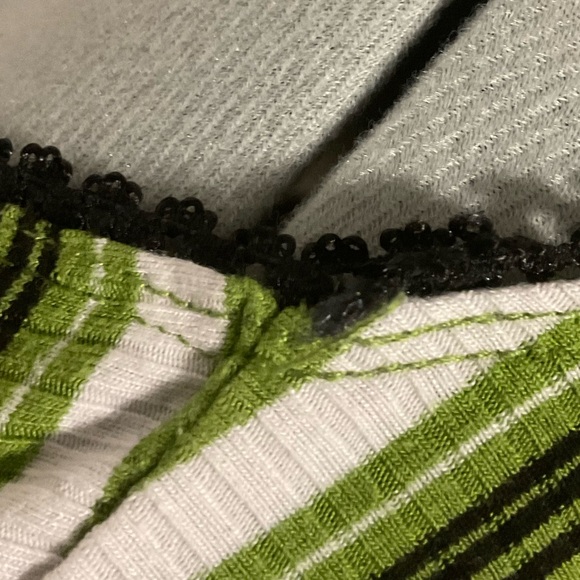 Current Mood Green and White Striped Crop Top Size s - Picture 3 of 4
